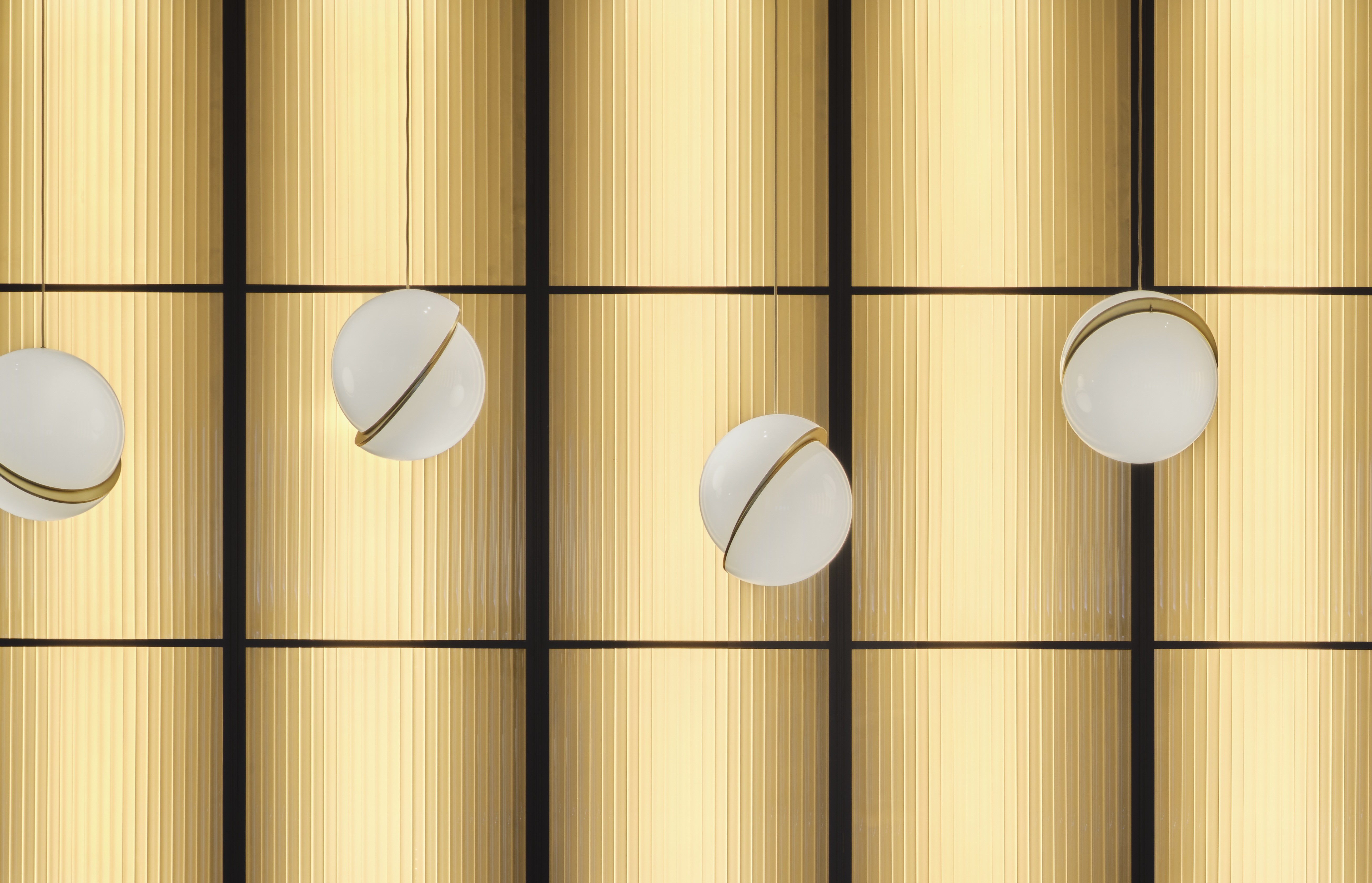 Modern interior with a warm-lit wall