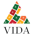 Colorful geometric logo with the word 'VIDA' underneath.