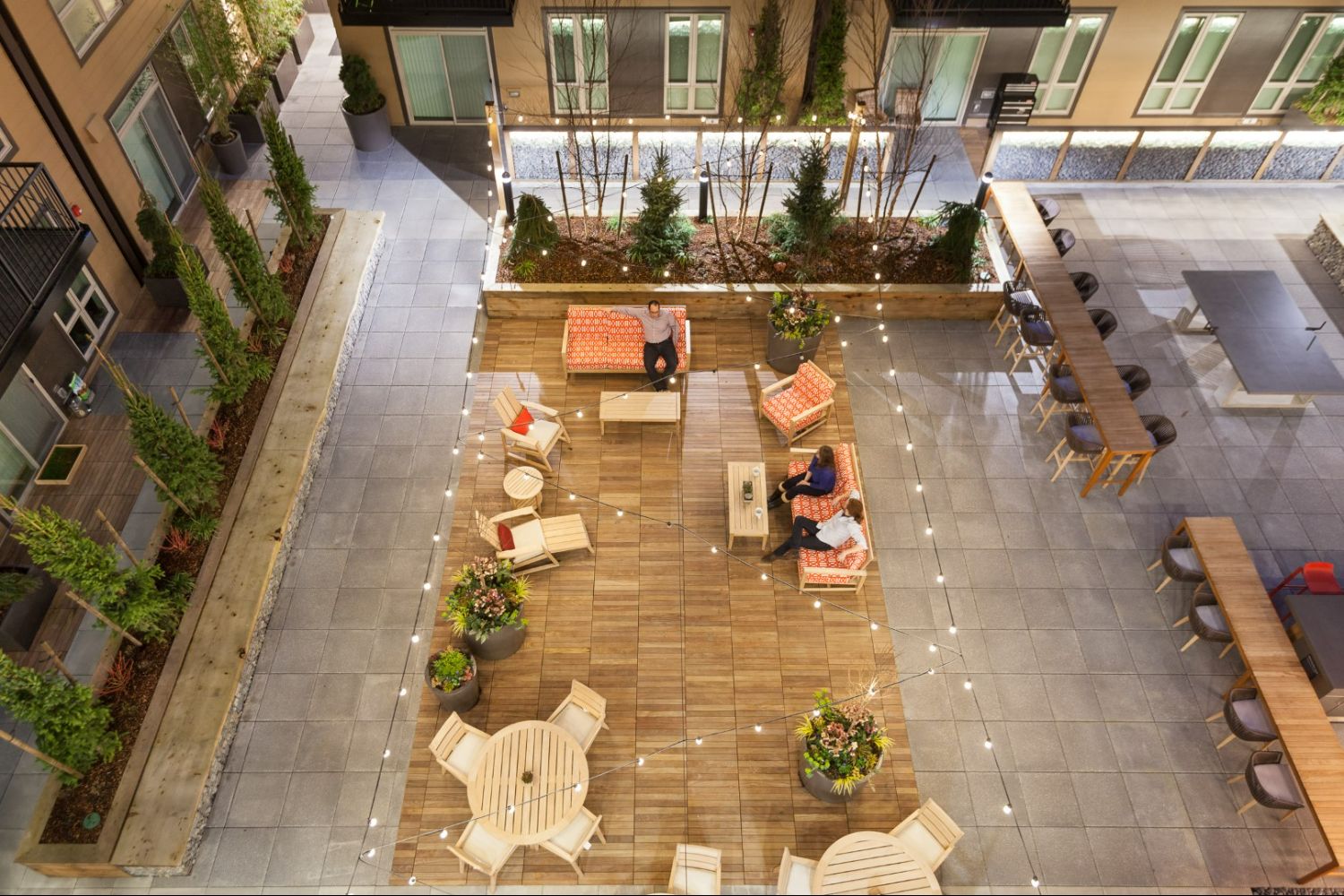 Courtyard Aerialw People