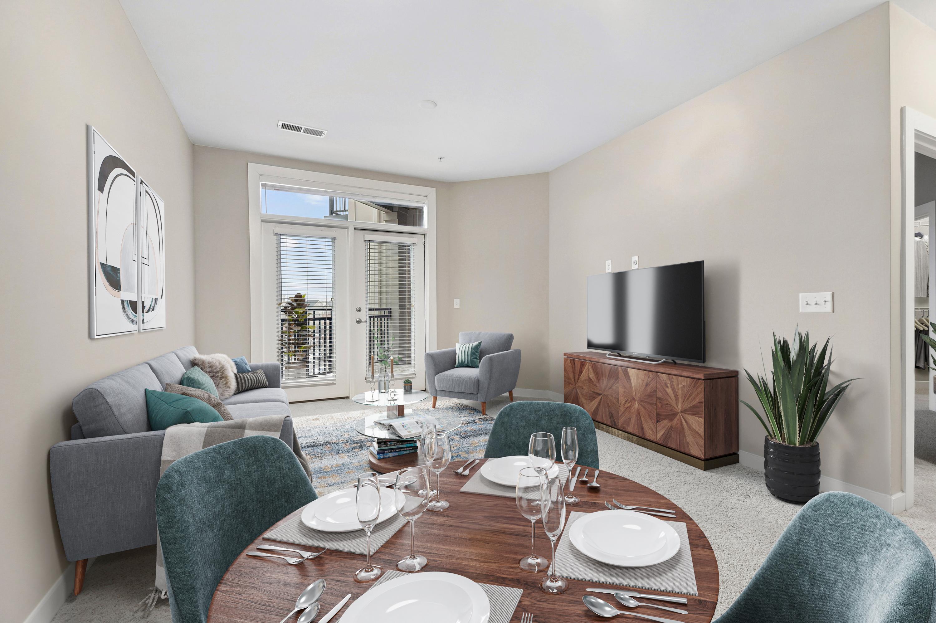 Living room with dining space