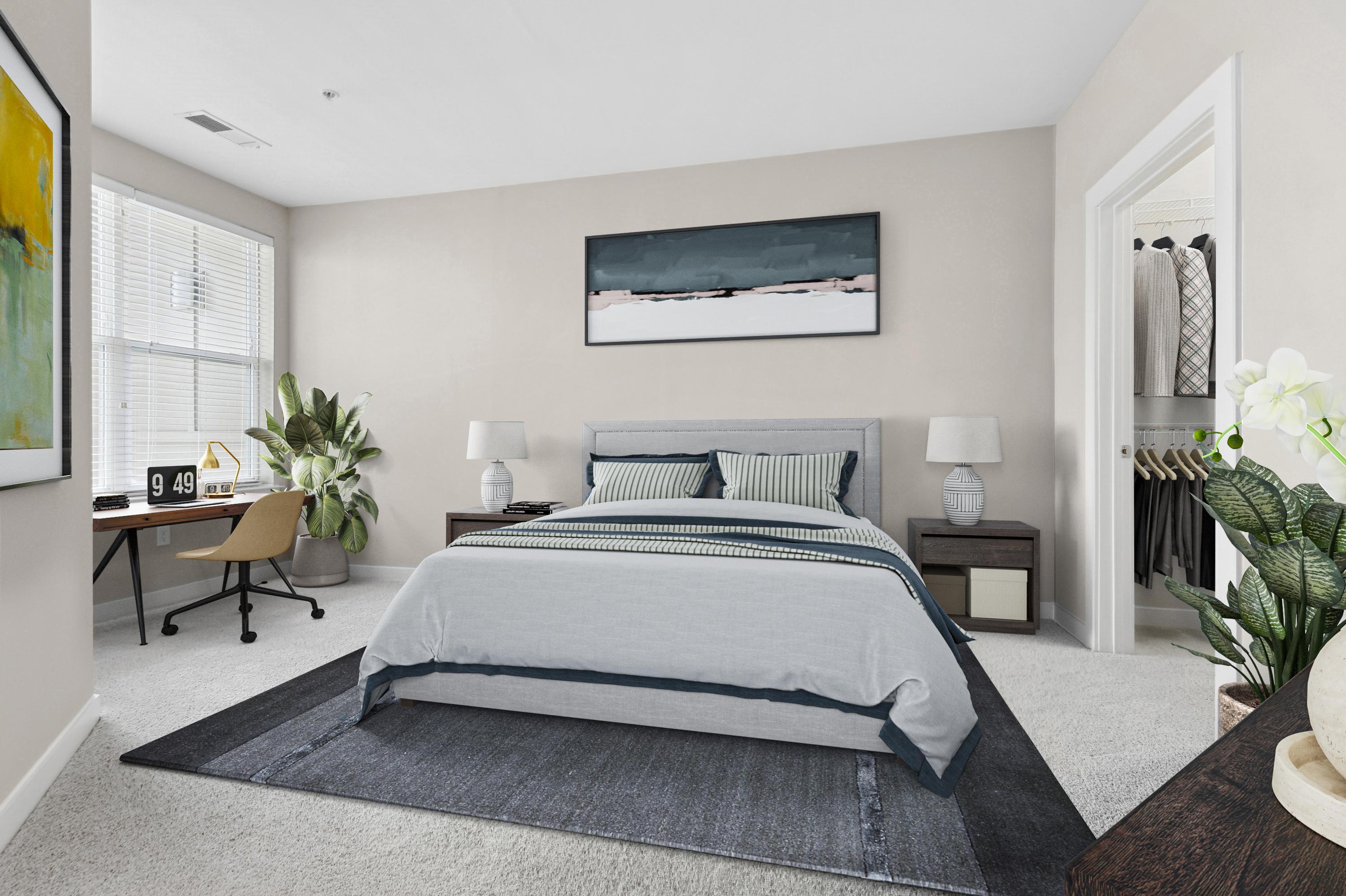 Bedroom with spacious closet