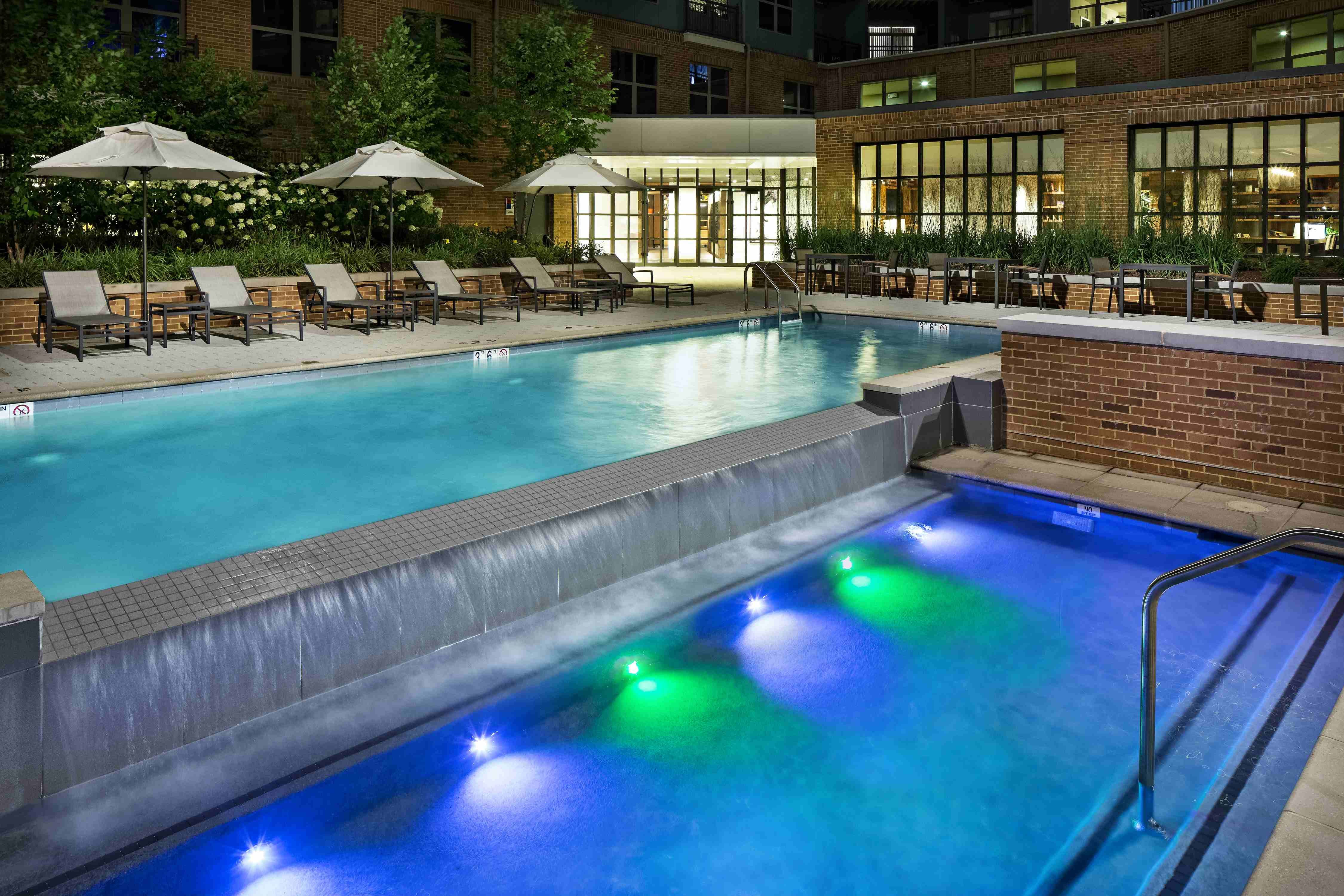 Photo of Cornerstone Pool at dusk