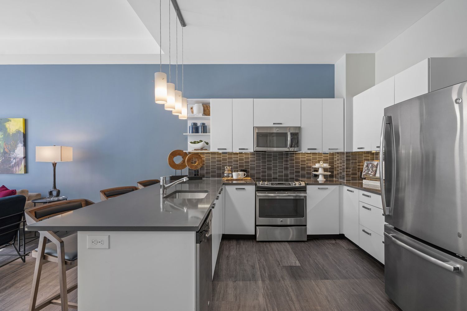Kitchen view in apartments.