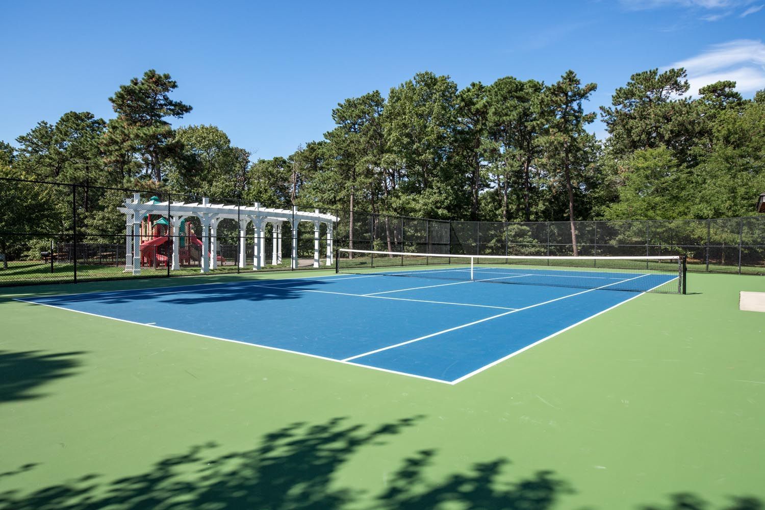 Community tennis court to enjoy a match or two
