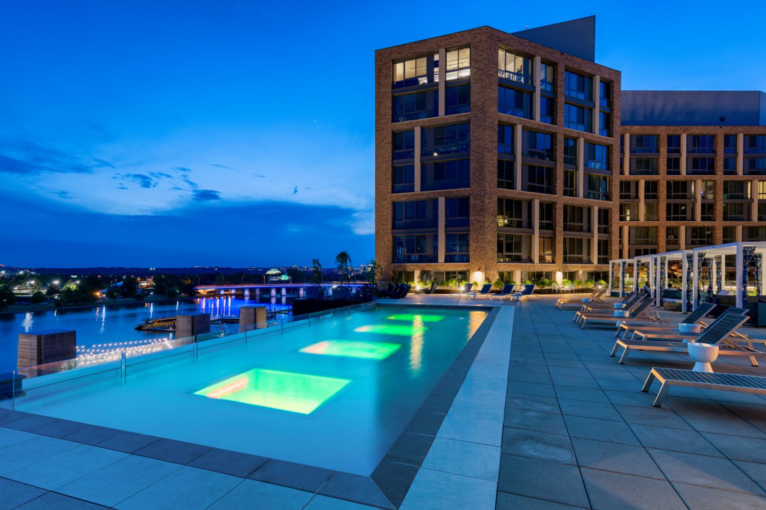 Our pool is beautiful at every hour