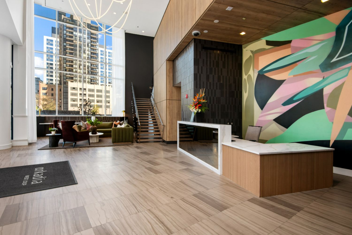 Arkadia West Loop Chicago luxury apartment interior exterior amenities West Loop apartments Chicago IL modern rental residences