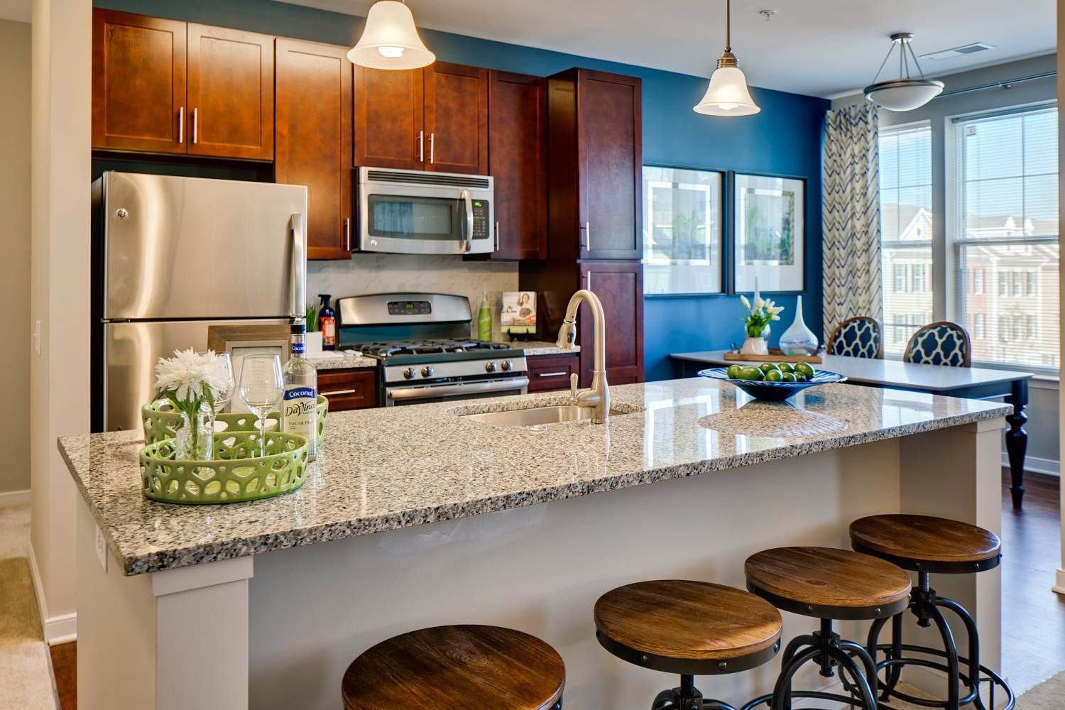 Stylish granite countertops create a luxe cooking experience