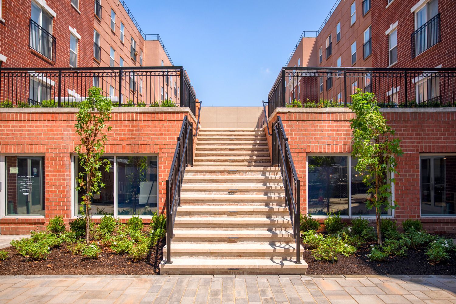 Stairway to courtyard