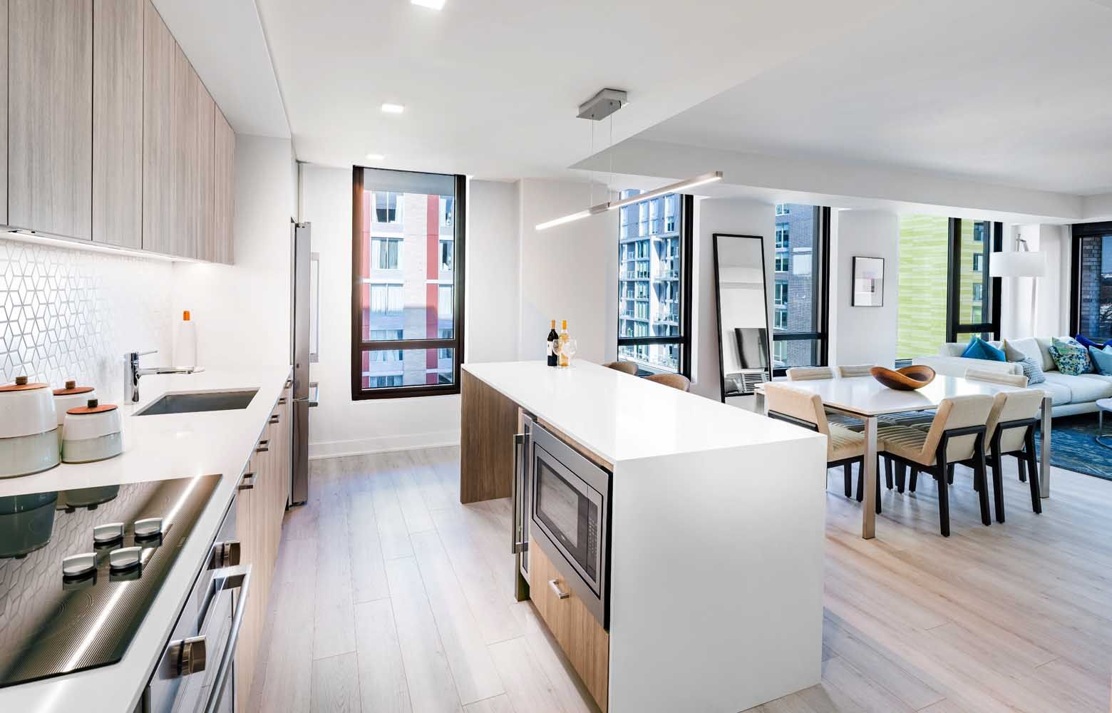 Full-sized Thermador, Bosch, Fisher & Paykel or Whirlpool stainless-steel appliances available
