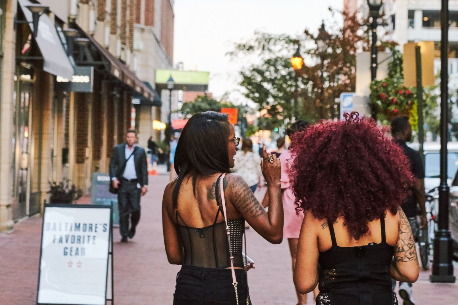 Harbor East Walking Down Street