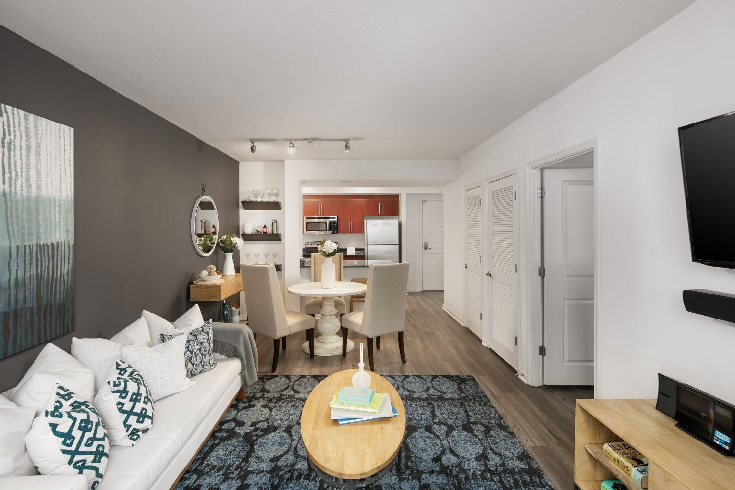 Get cozy in our beautiful living rooms.