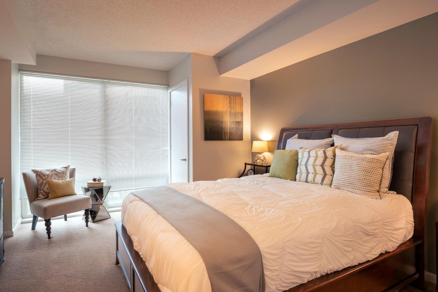 Bedroom with floor to ceiling windows