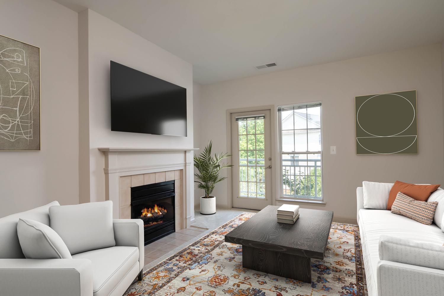 Soaring nine-foot ceilings