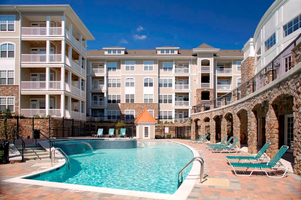 Cool off in the large pool with your friends