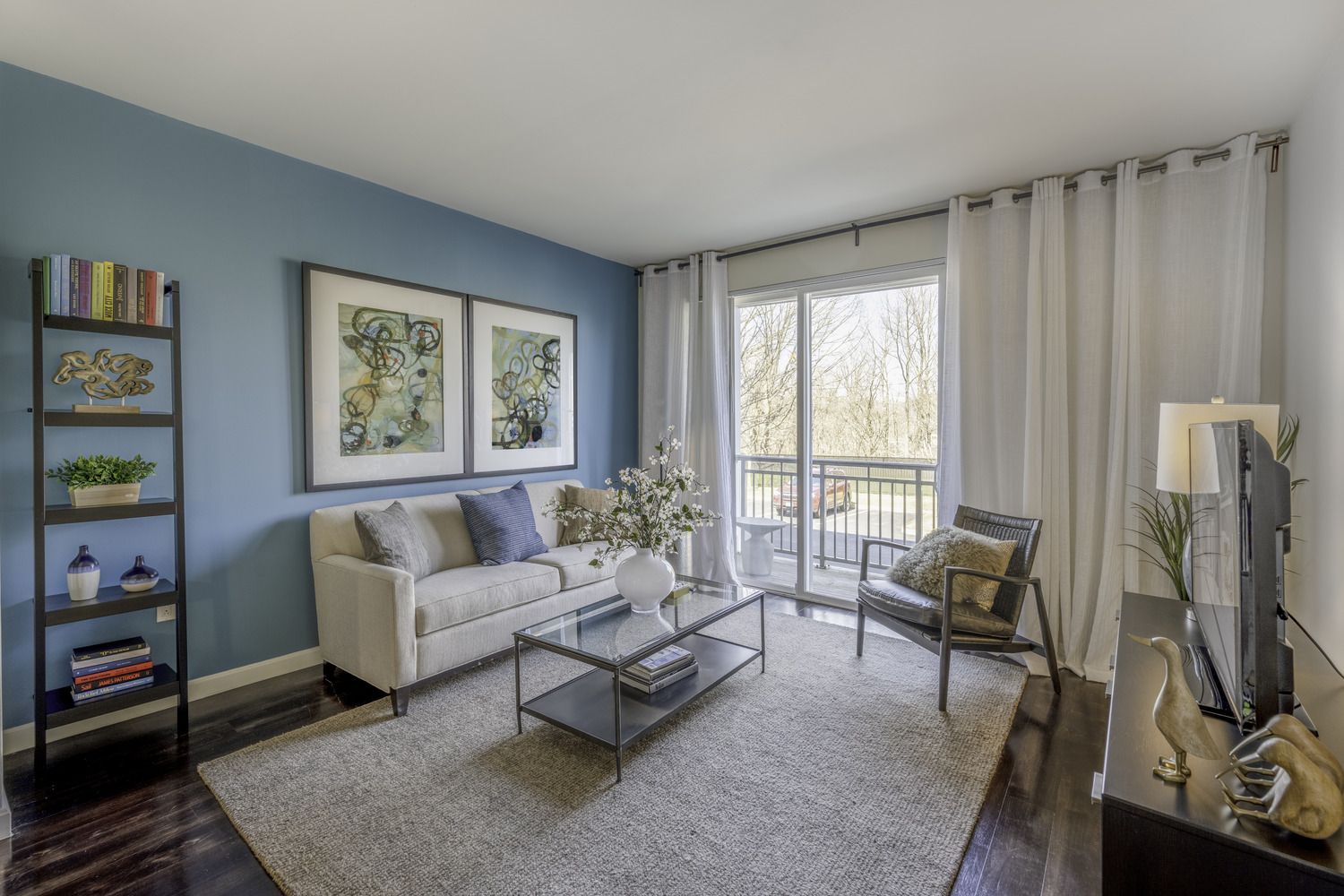 Apartment living room with balcony