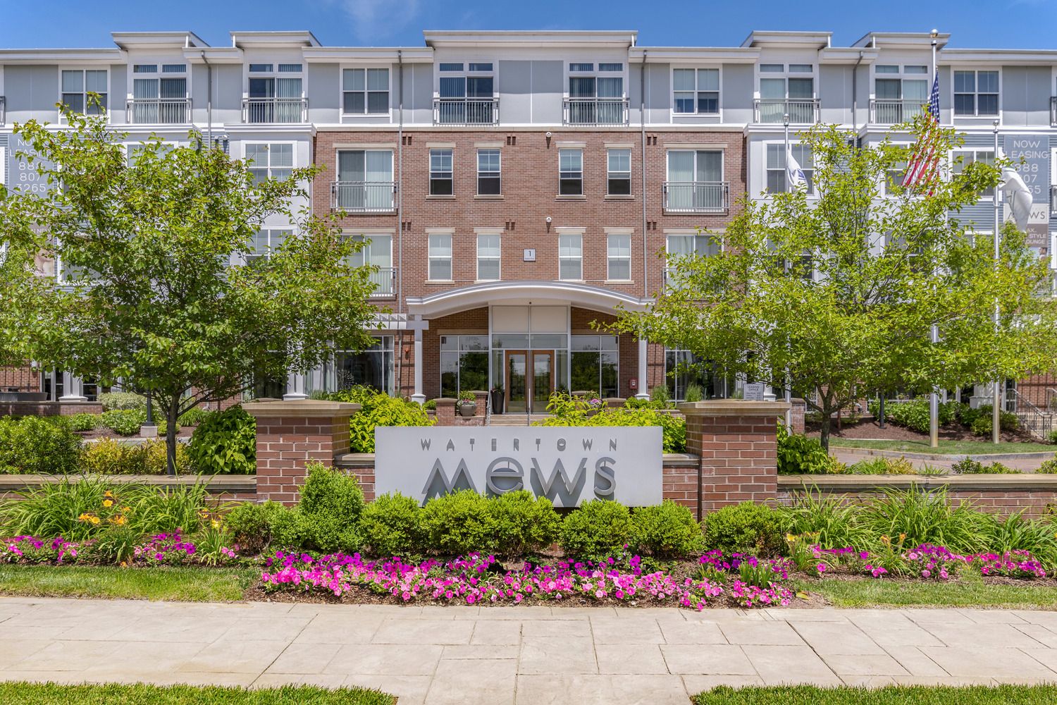 Watertown Mews building and sign