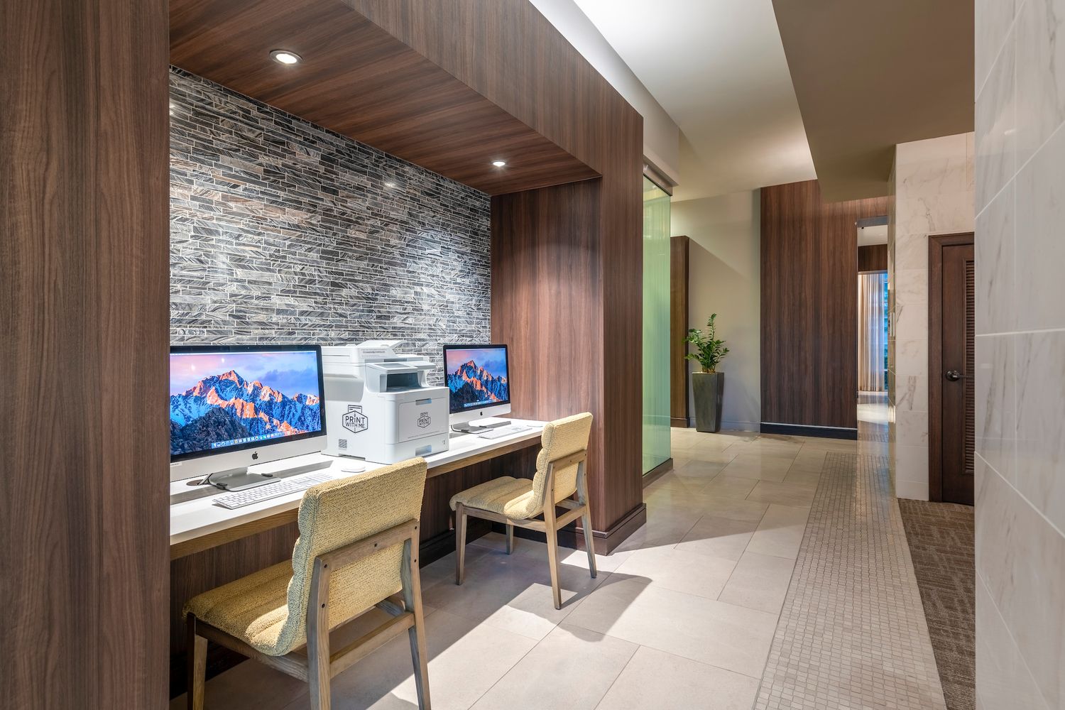 Business Center with easy access to printing