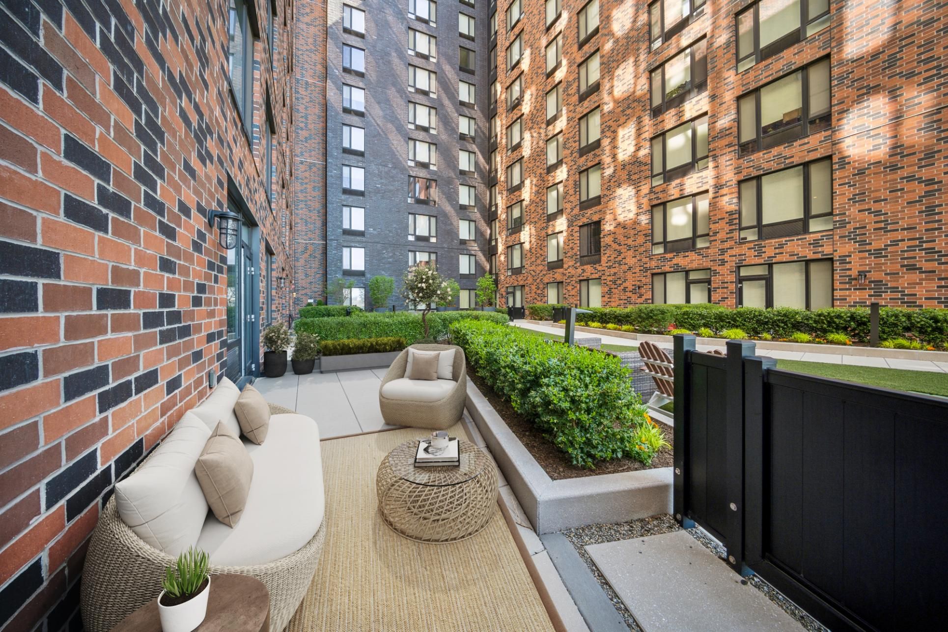 Outdoor patio with couch