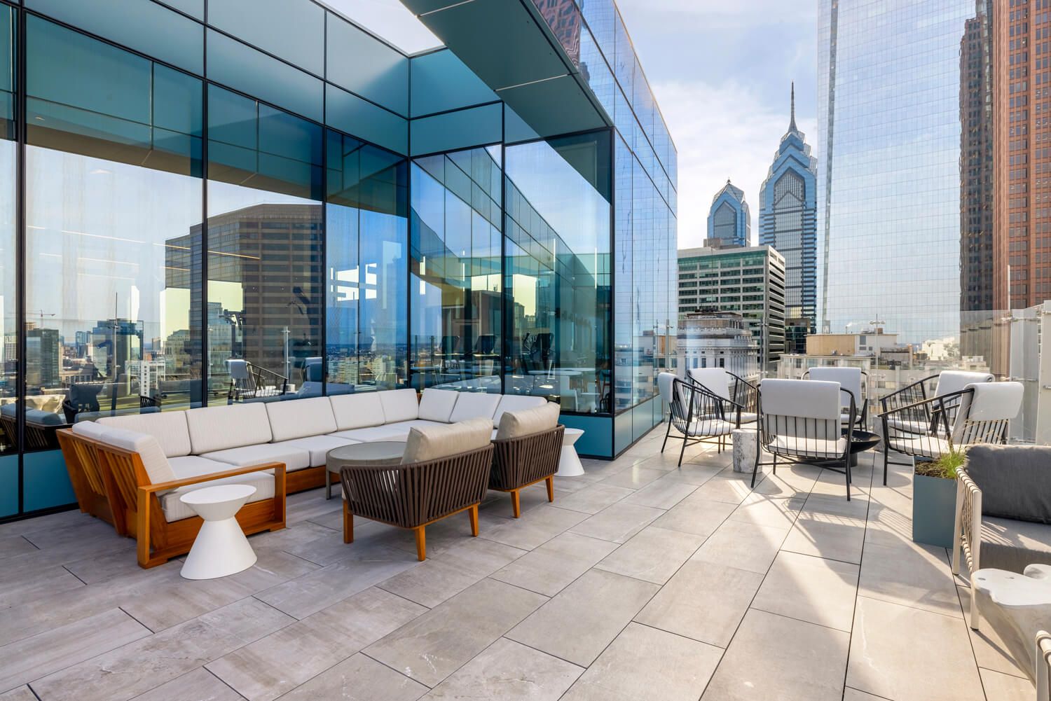 Rooftop lounge with breathtaking views of the parkway & skyline