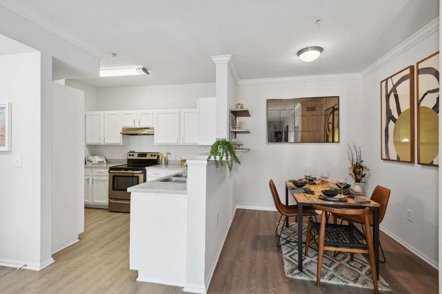 Apartment living and dining room