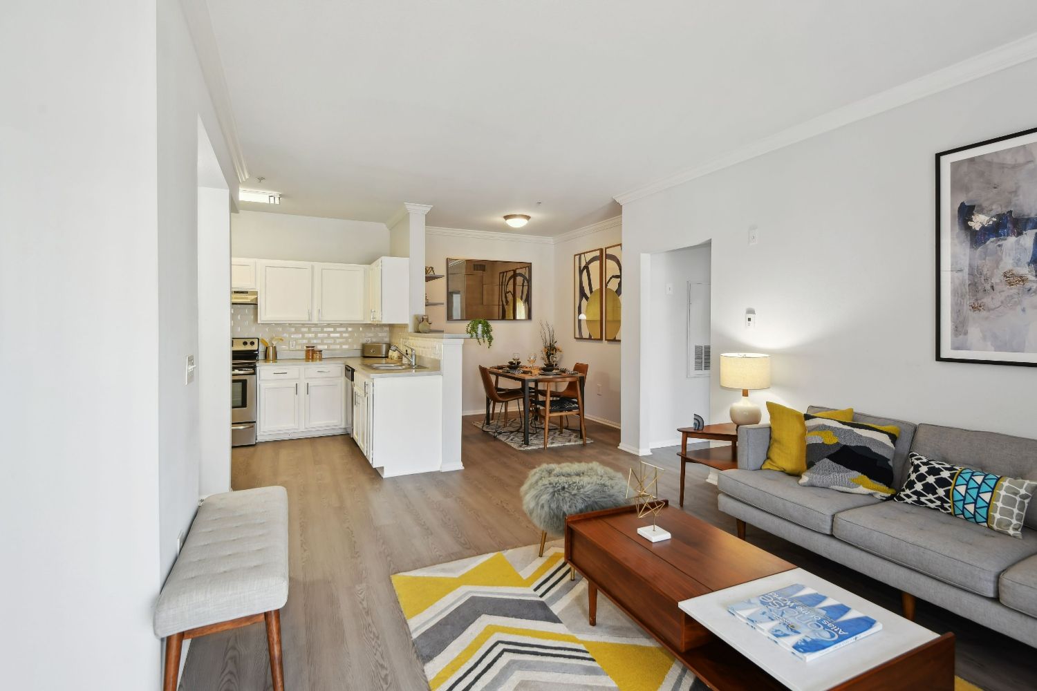 Apartment living and dining room