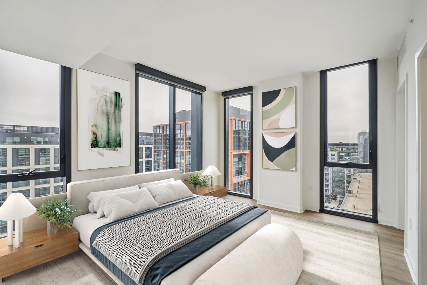 Captivating floor to ceiling windows overlook NOMA