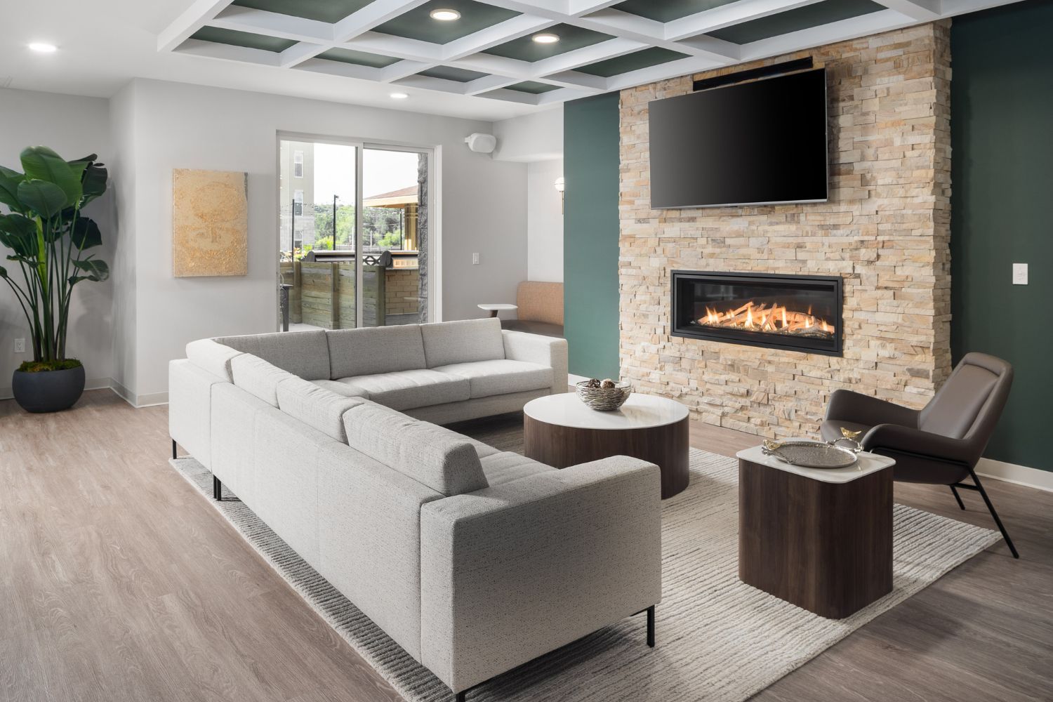 The Fireside Lounge's communal kitchen and private event space inspires connection.