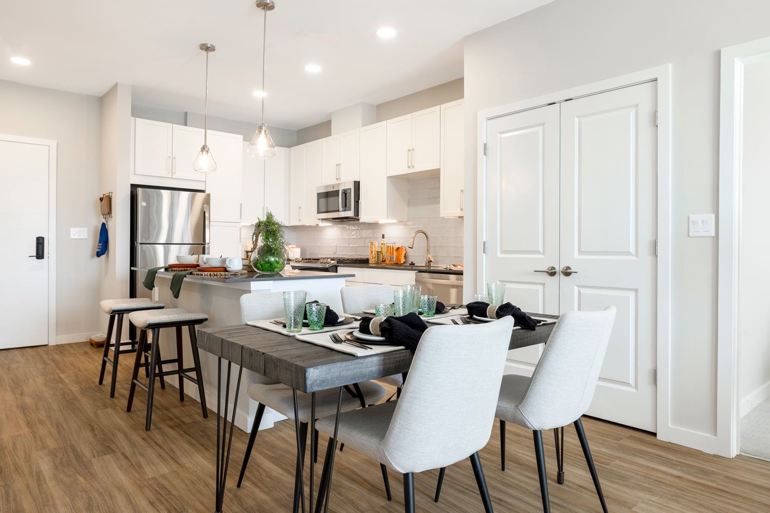 Open layouts offer space for dining table