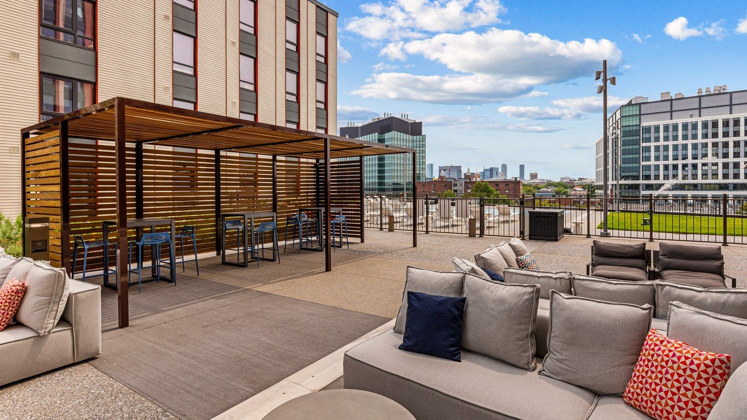 Rooftop bar tables