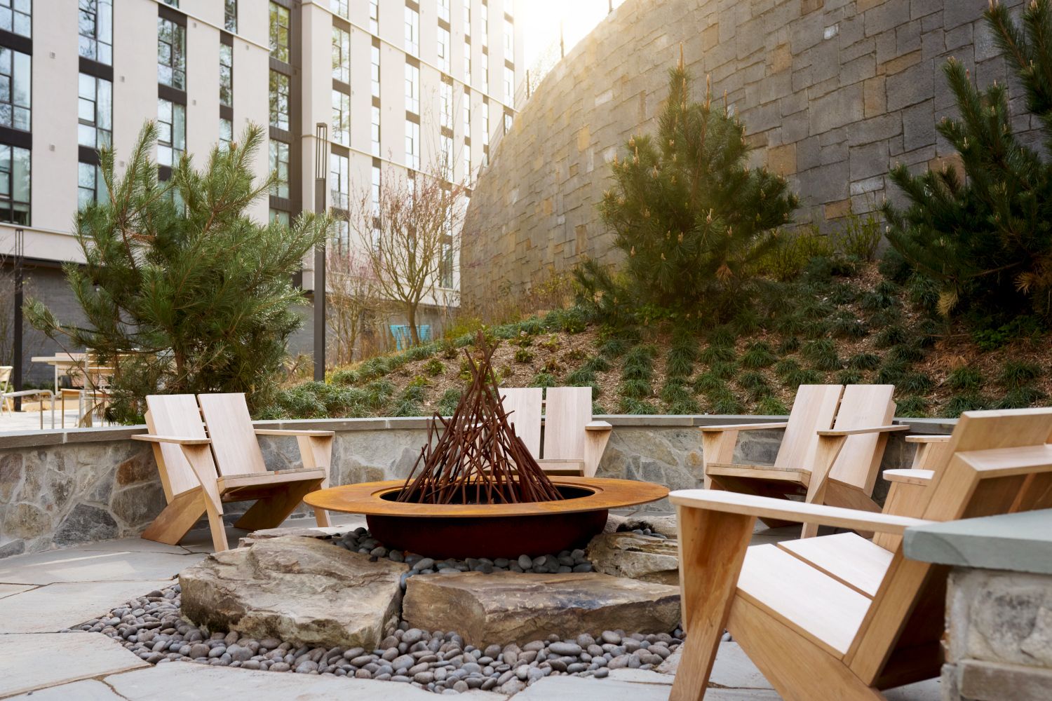 Fire pit areas complete the perfect summer evening or night