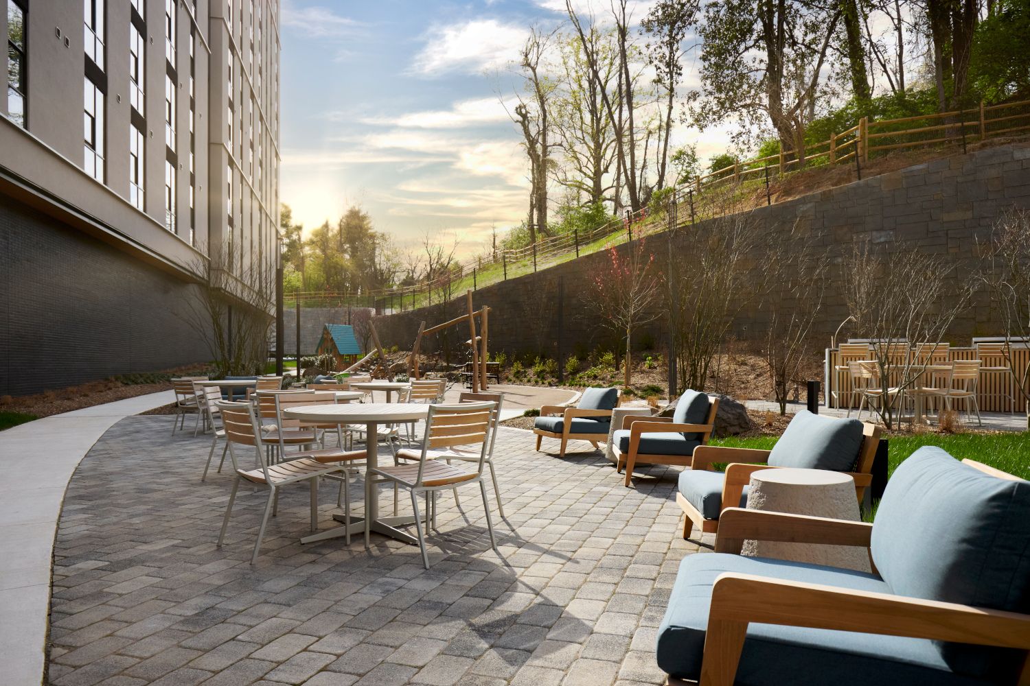 Lounge and relax in the community courtyard