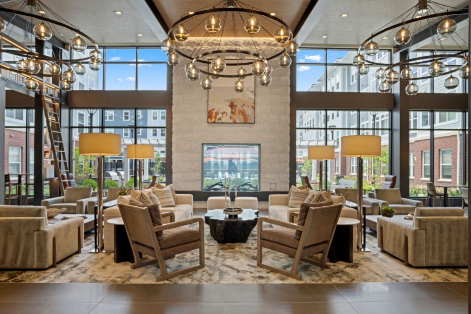 A well-appointed community room makes entertaining easy