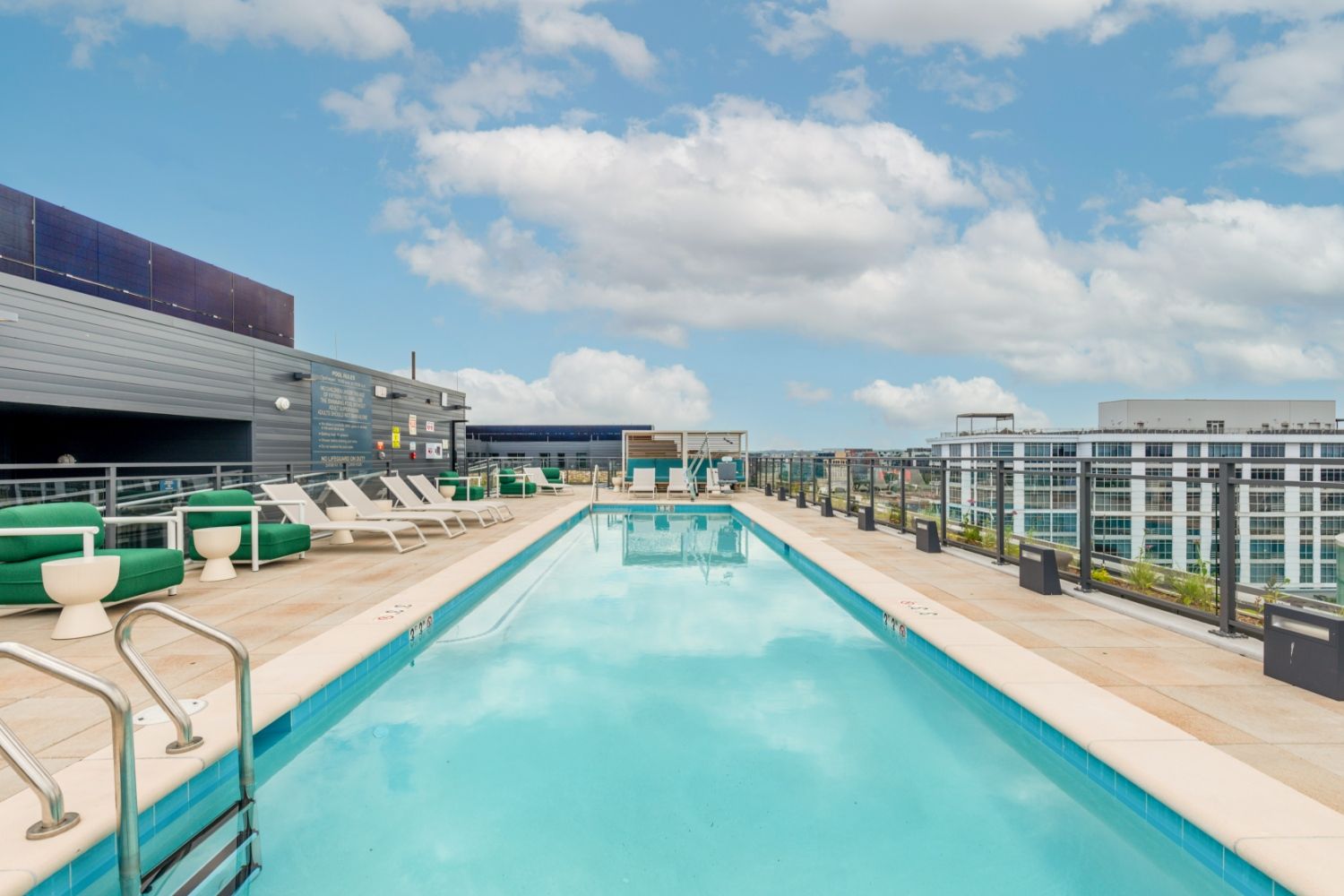 Cool off on a hot city day in the rooftop pool