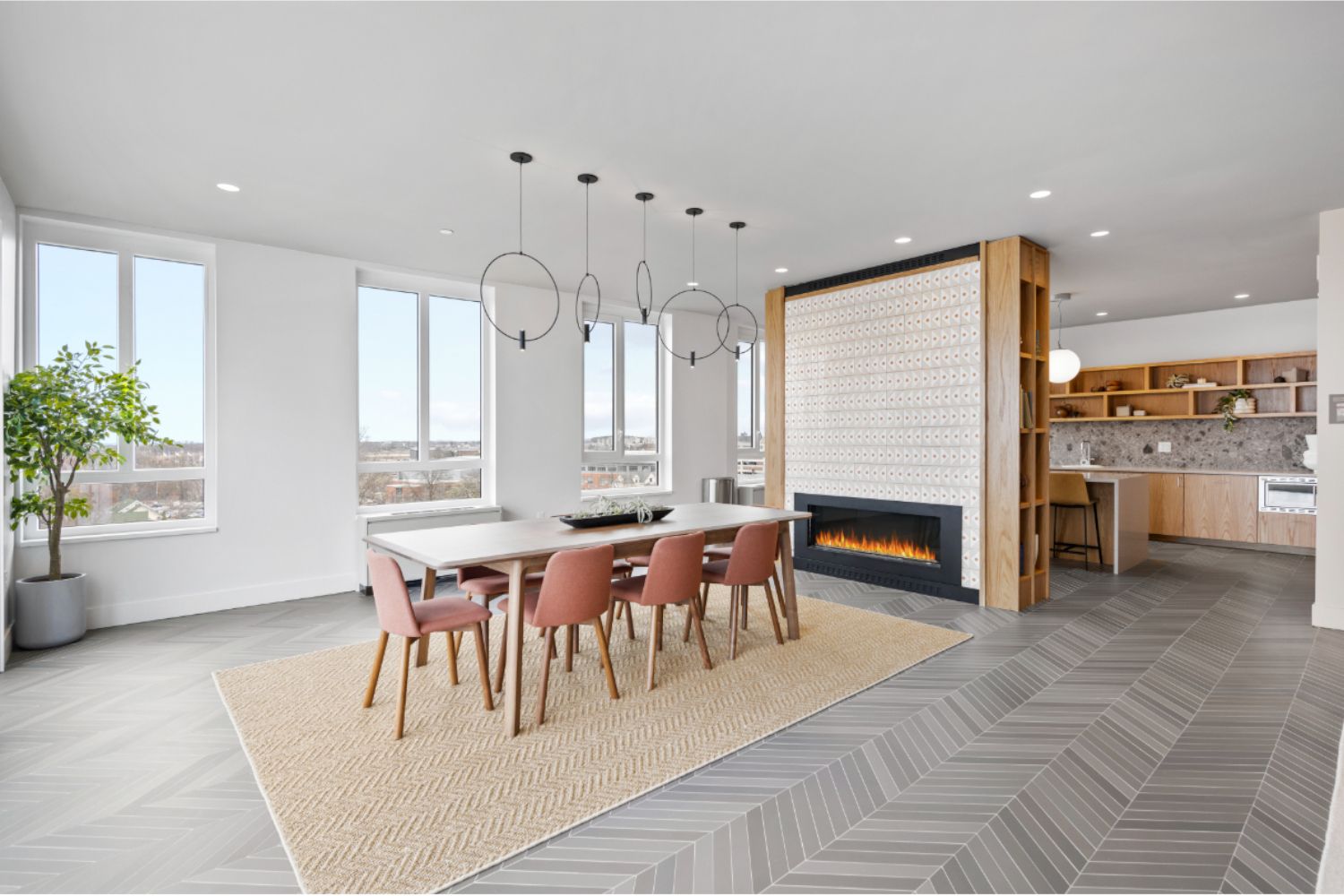 Cozy up and unwind with by our rooftop fireplace