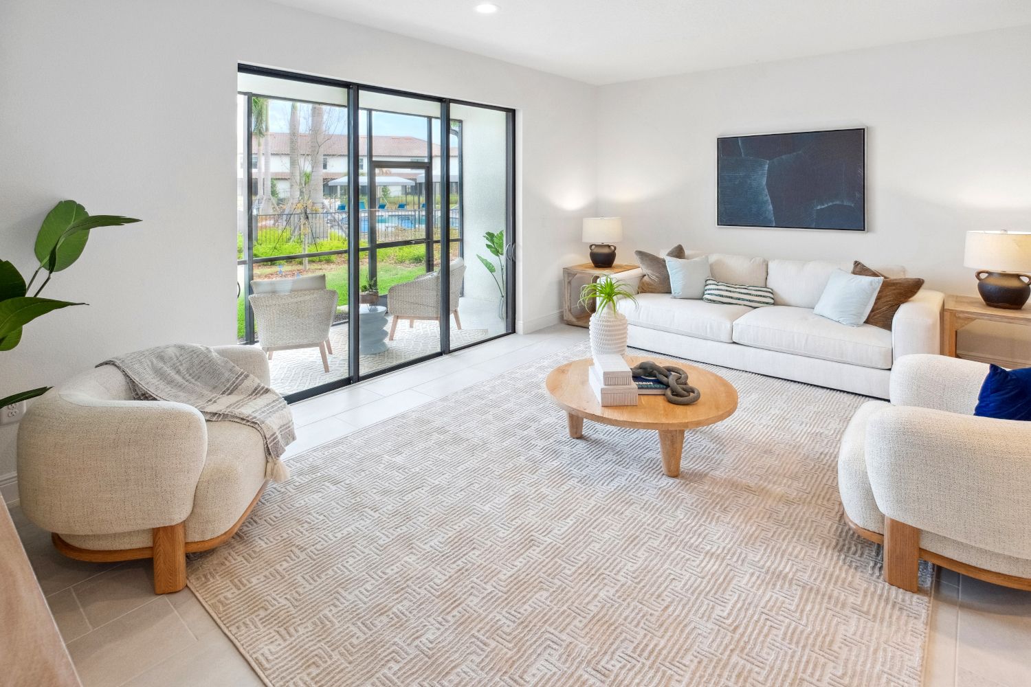 Settle into your living room for a quiet night in or gather with loved ones in this flexible space.