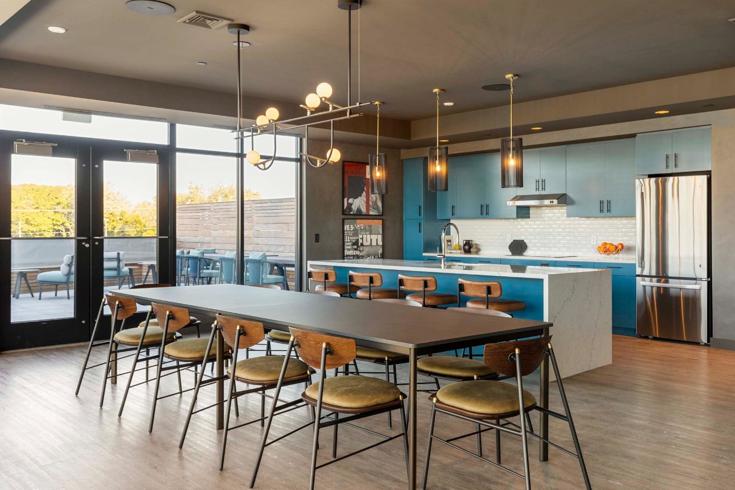 Details of finishes in the rooftop lounge.