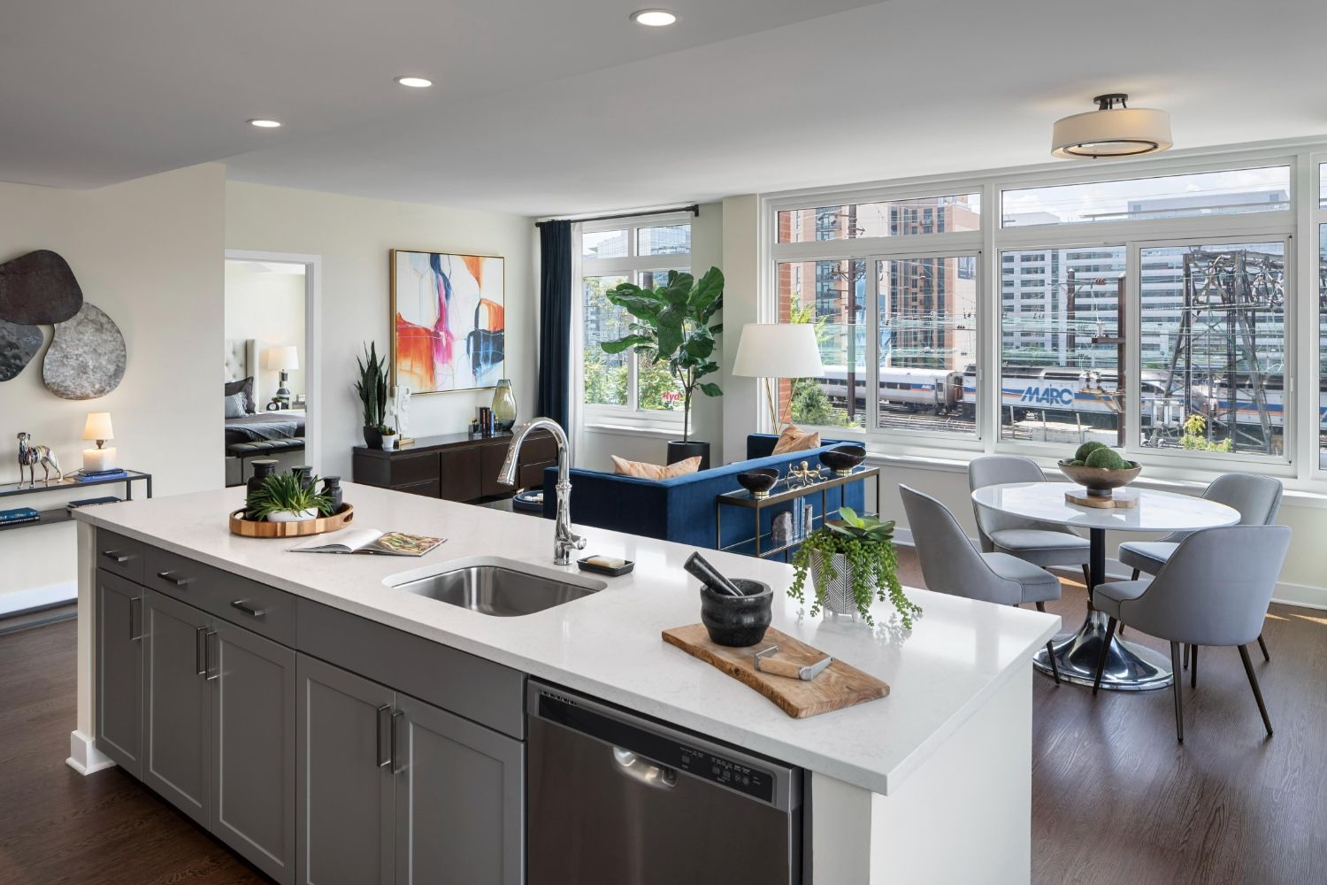 Kitchen and living room