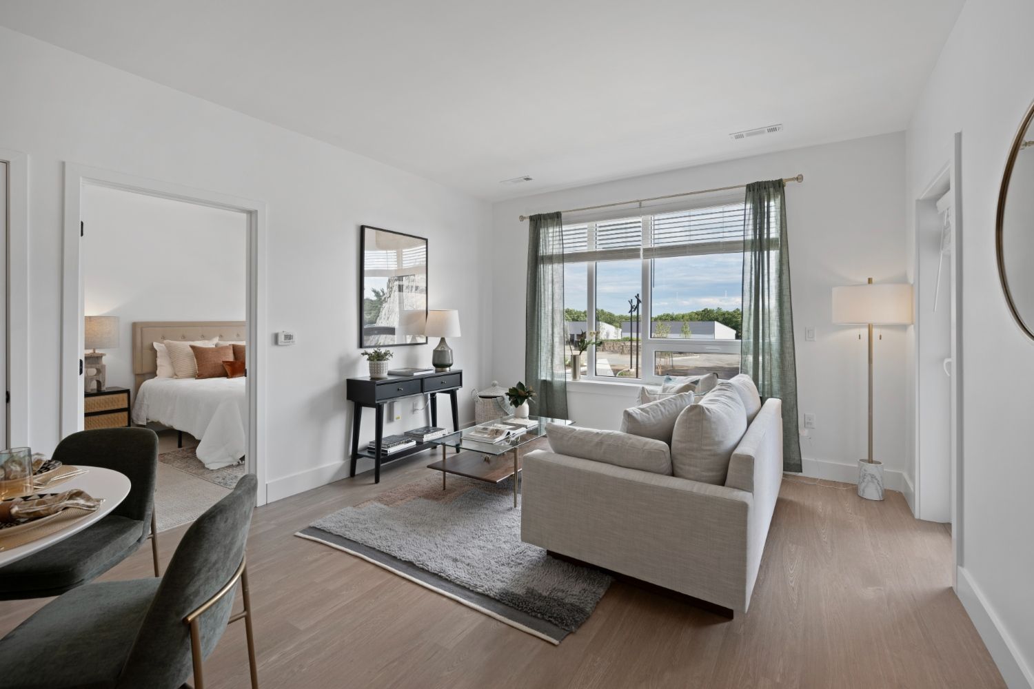 A living space that combines modern elegance with serene views