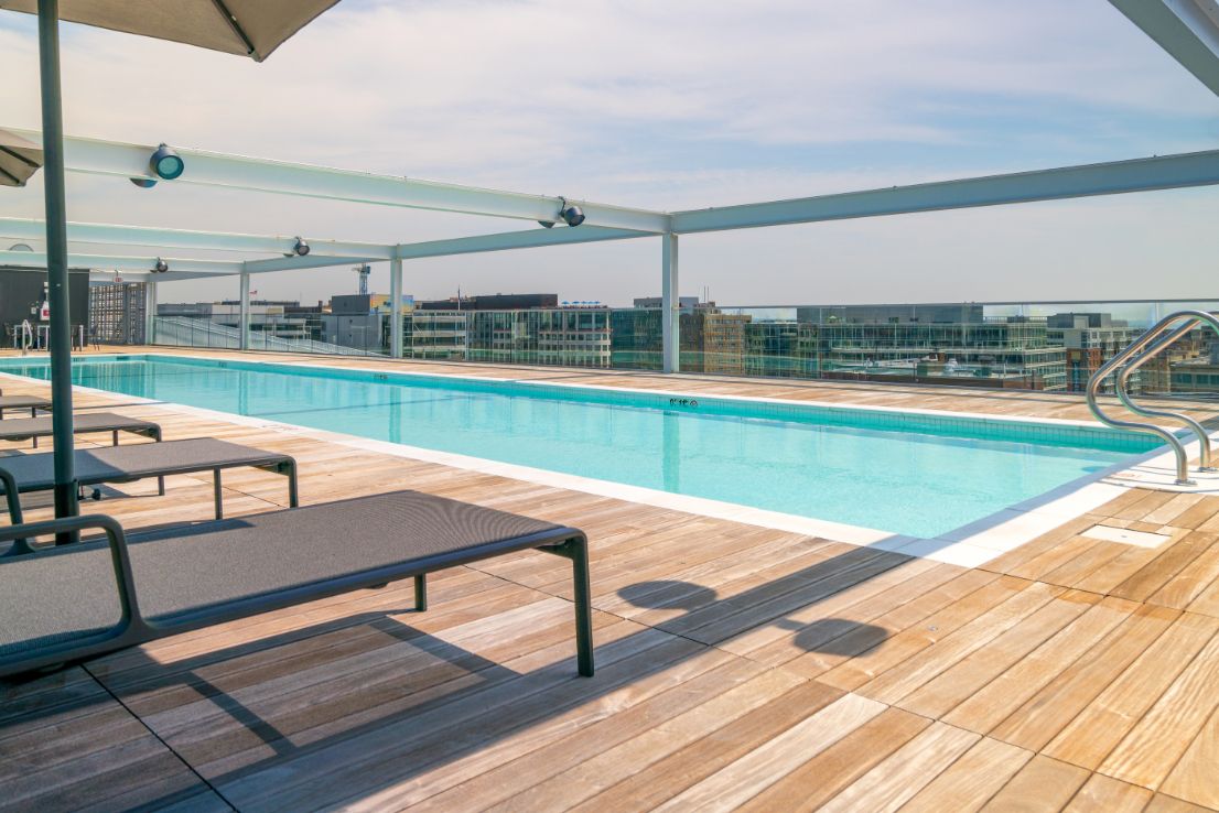Large rooftop swimming pool
