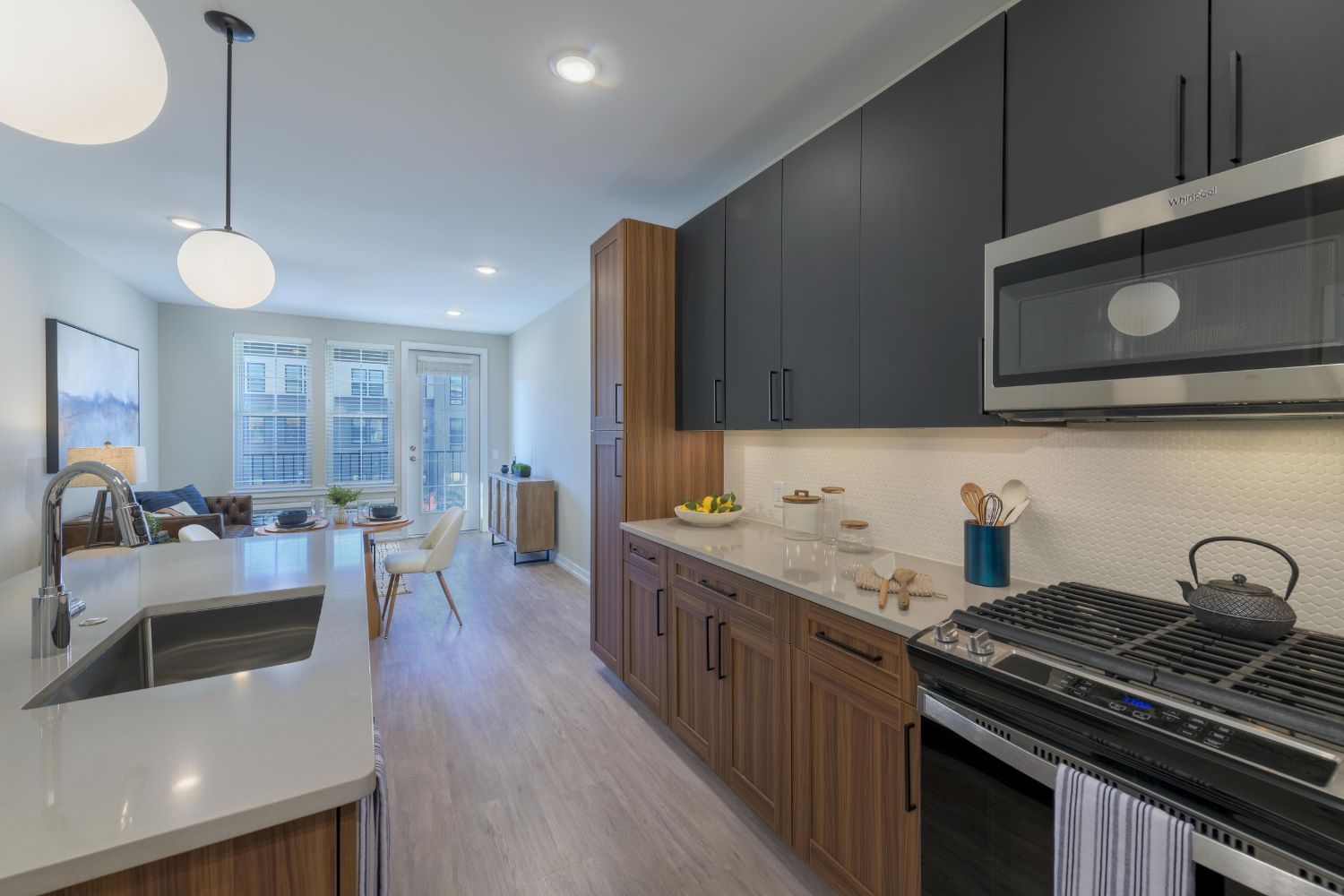 Spacious kitchen with island