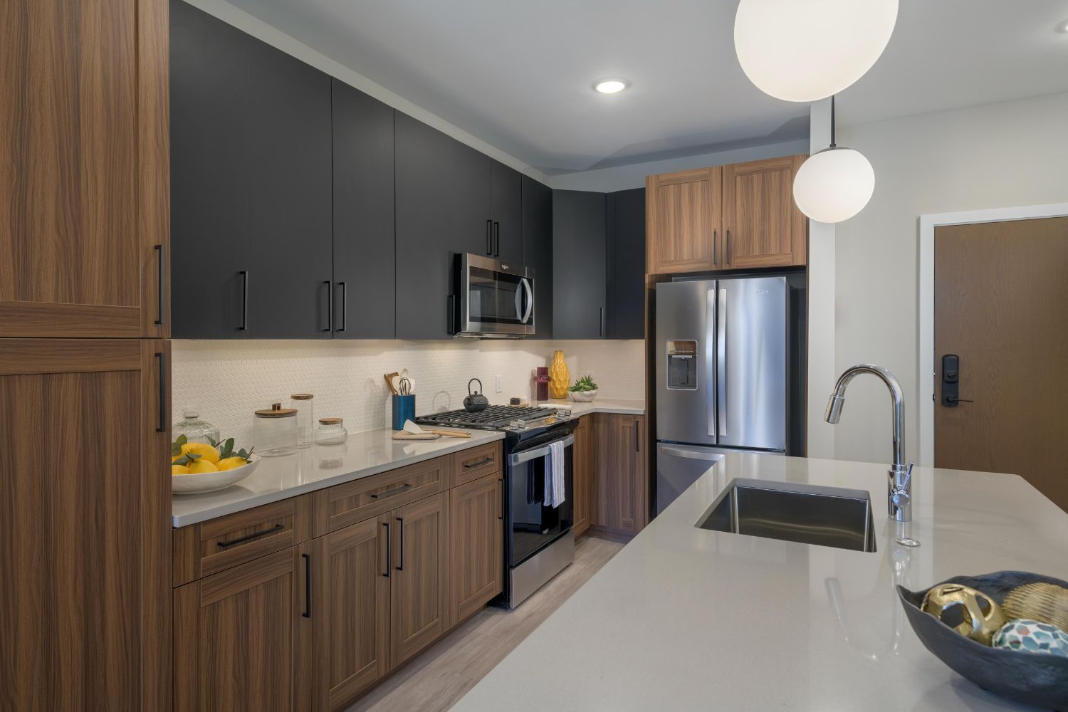 Spacious kitchen with island