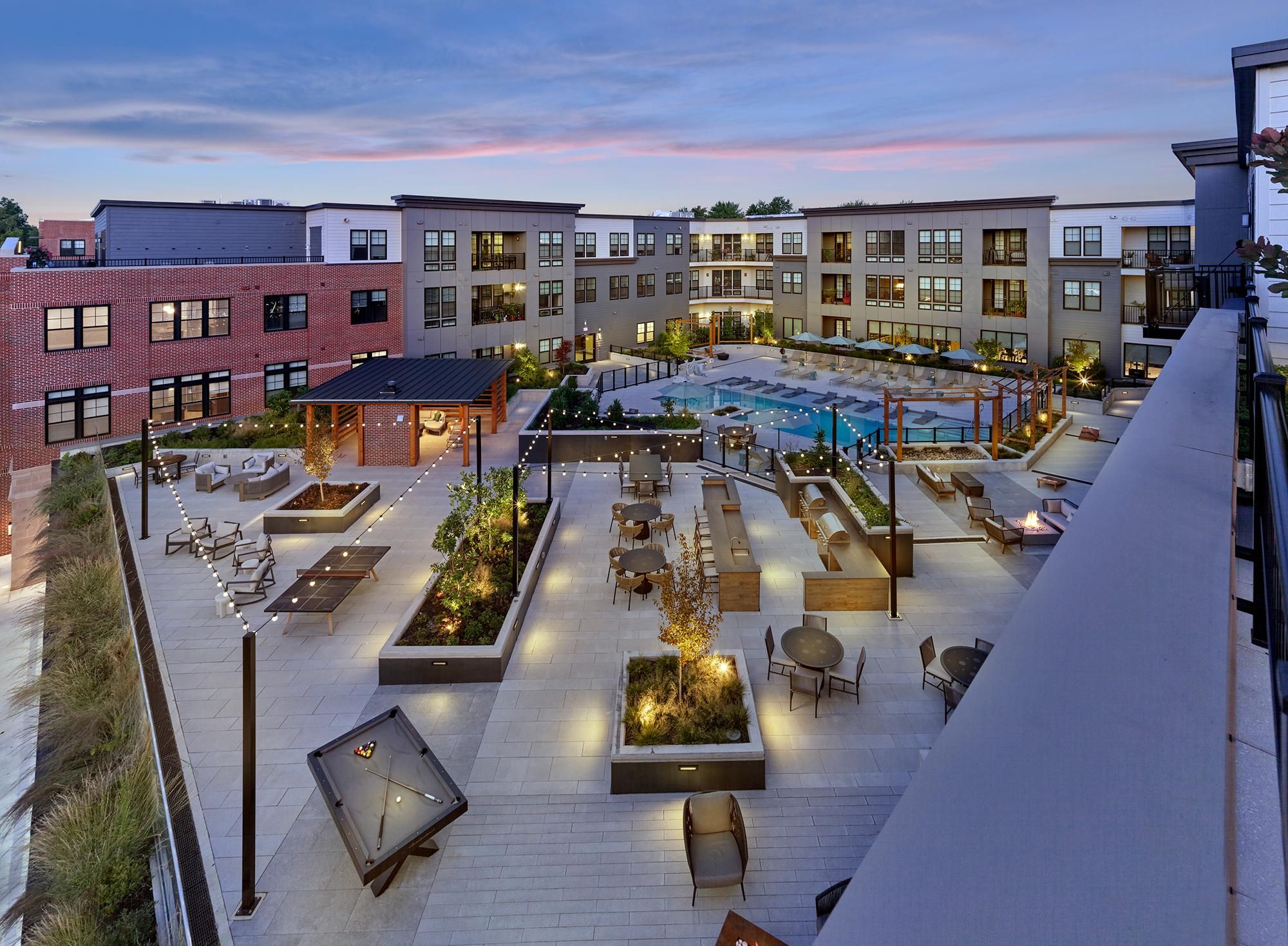 View of pool and courtyard