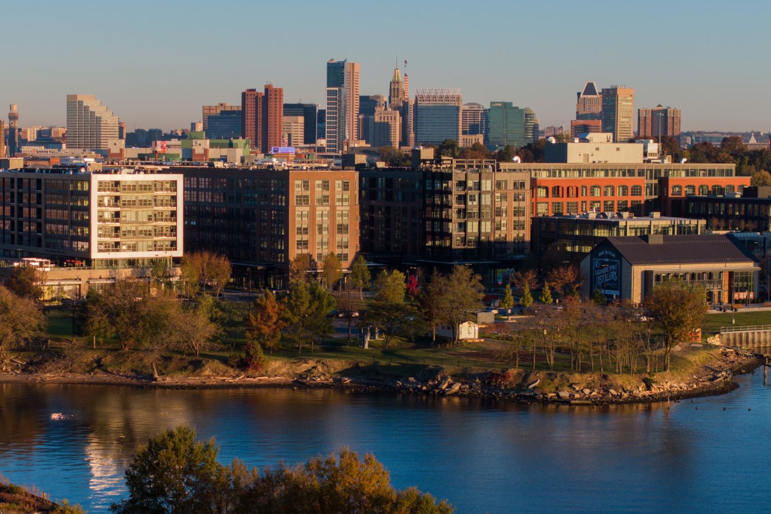 View of Baltimore Peninsular and the river in front