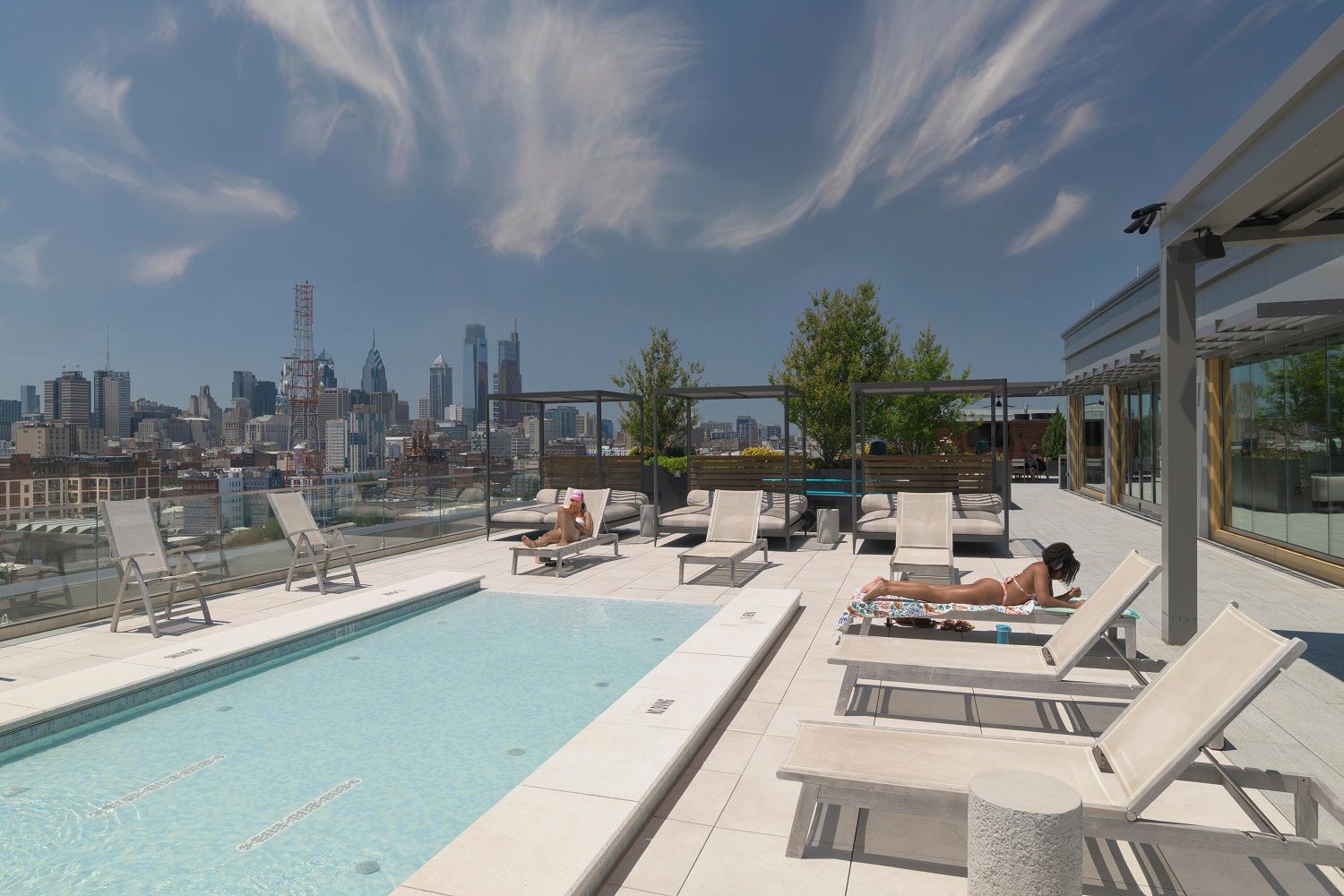 Rooftop Pool and Loungers