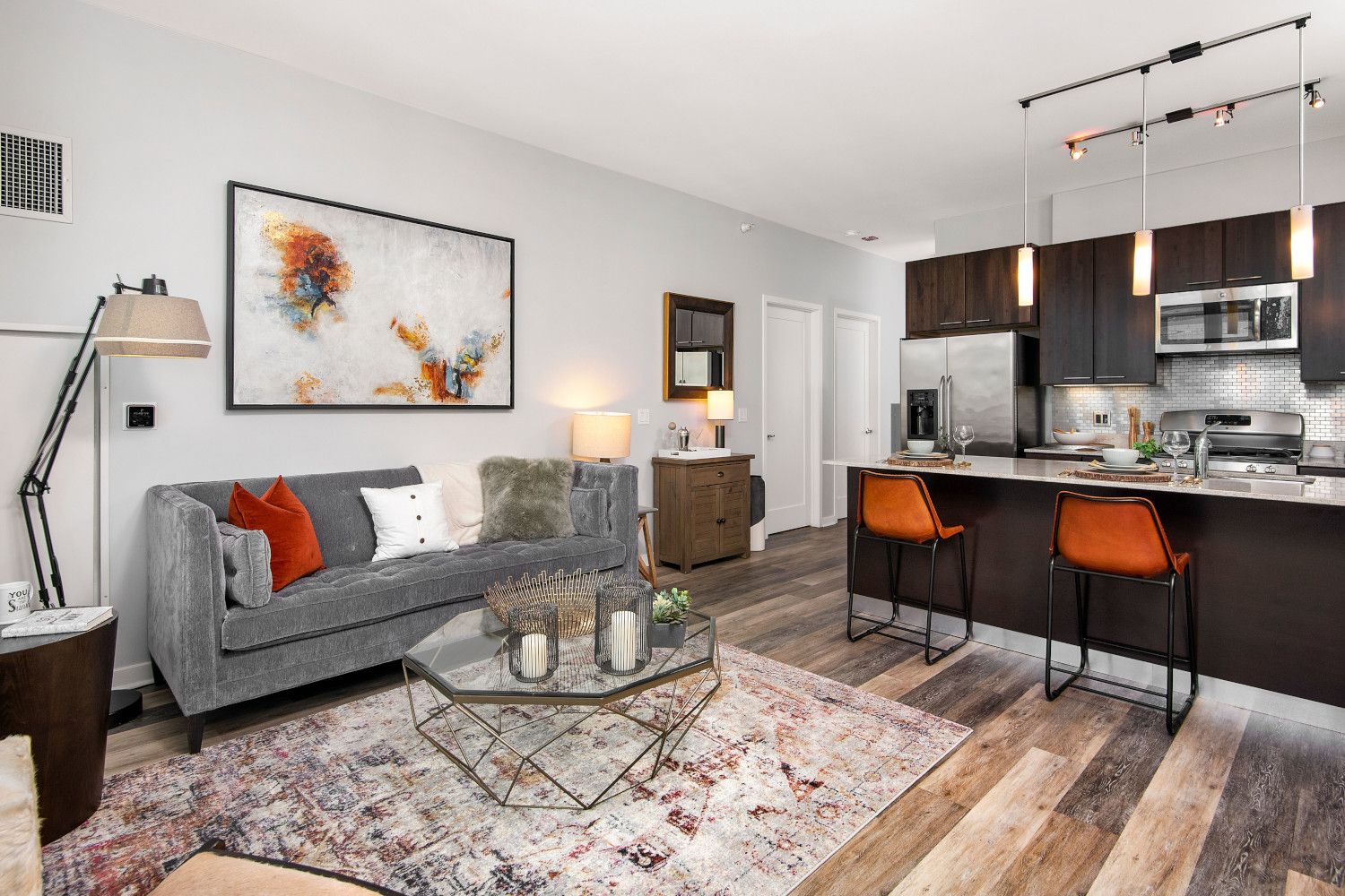 Dramatic city views from floor-to-ceiling windows in every residence.