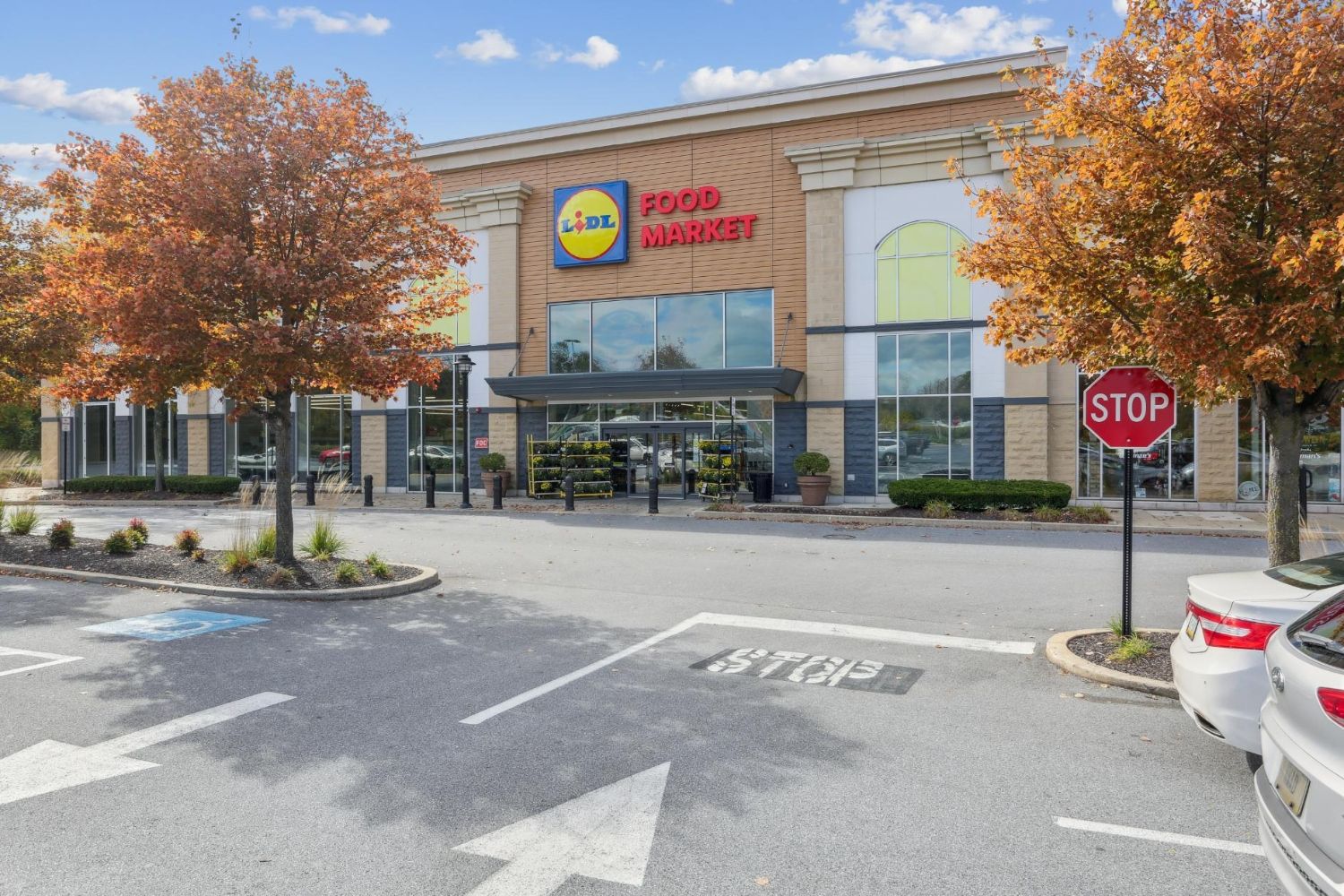 Lidl supermarket parking lot view