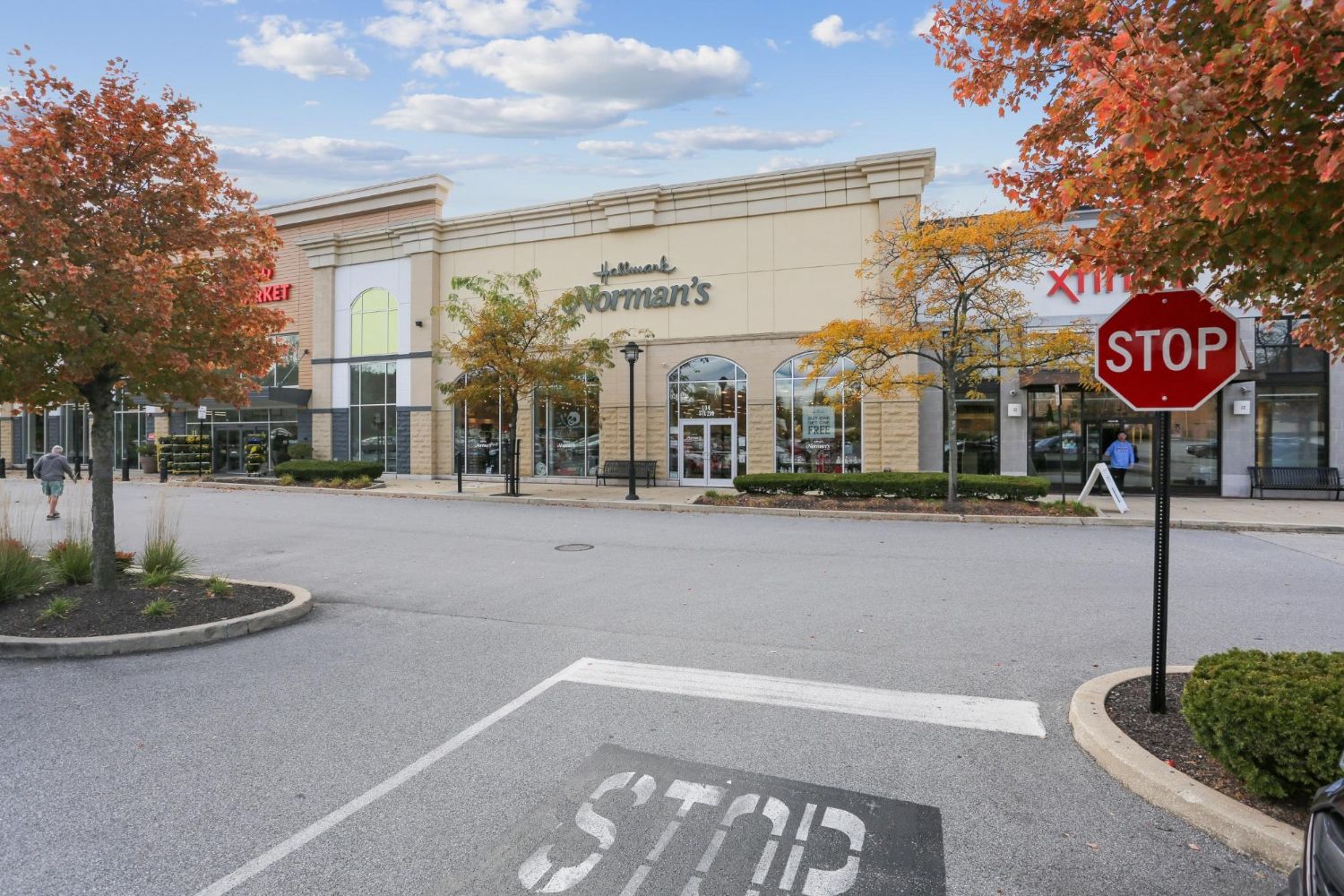 Normans retail space parking lot view