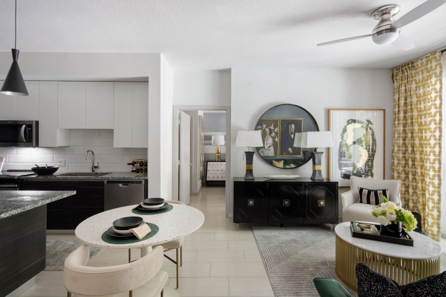 Kitchen and living room