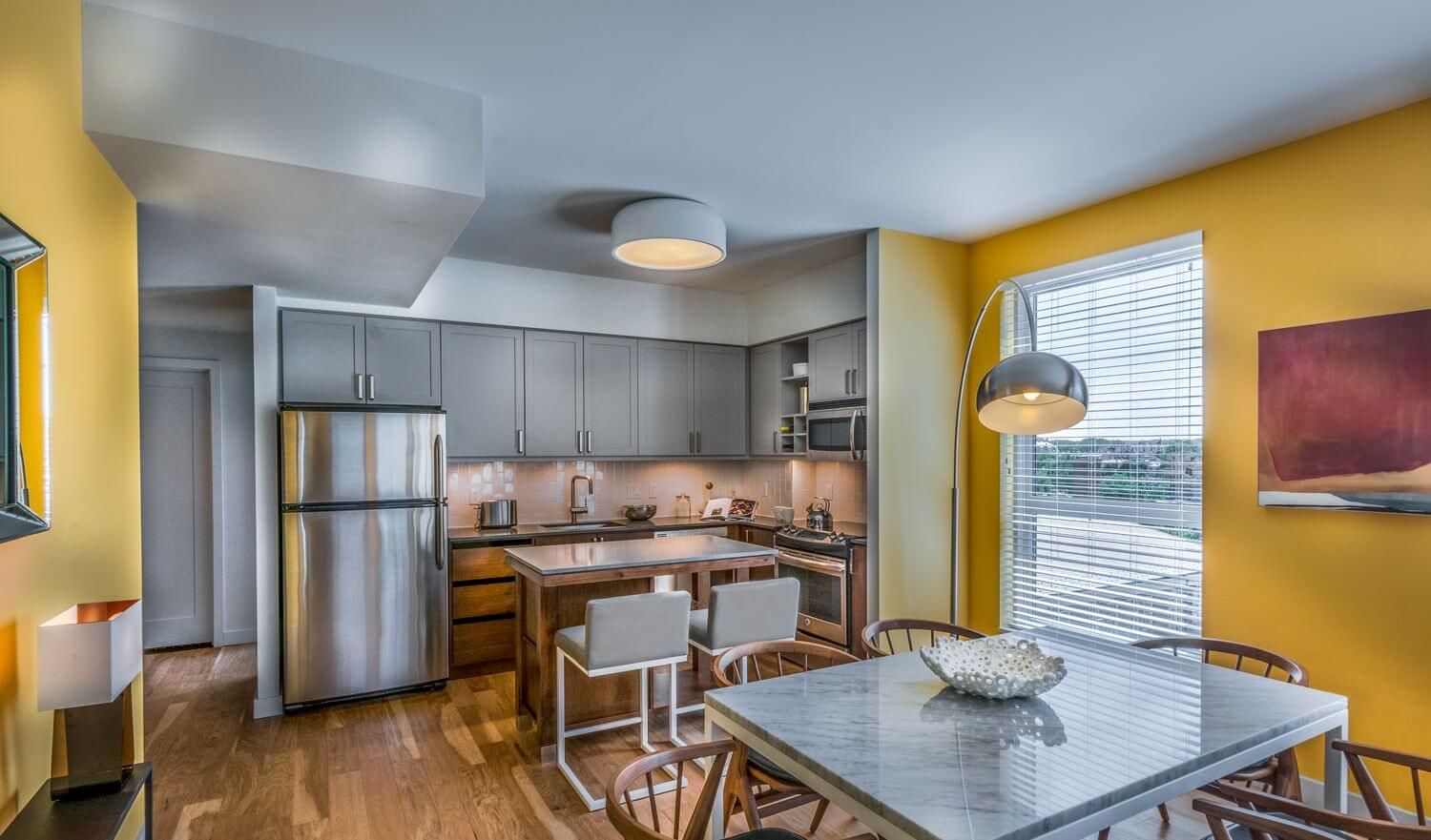 Light filled kitchen and dining area