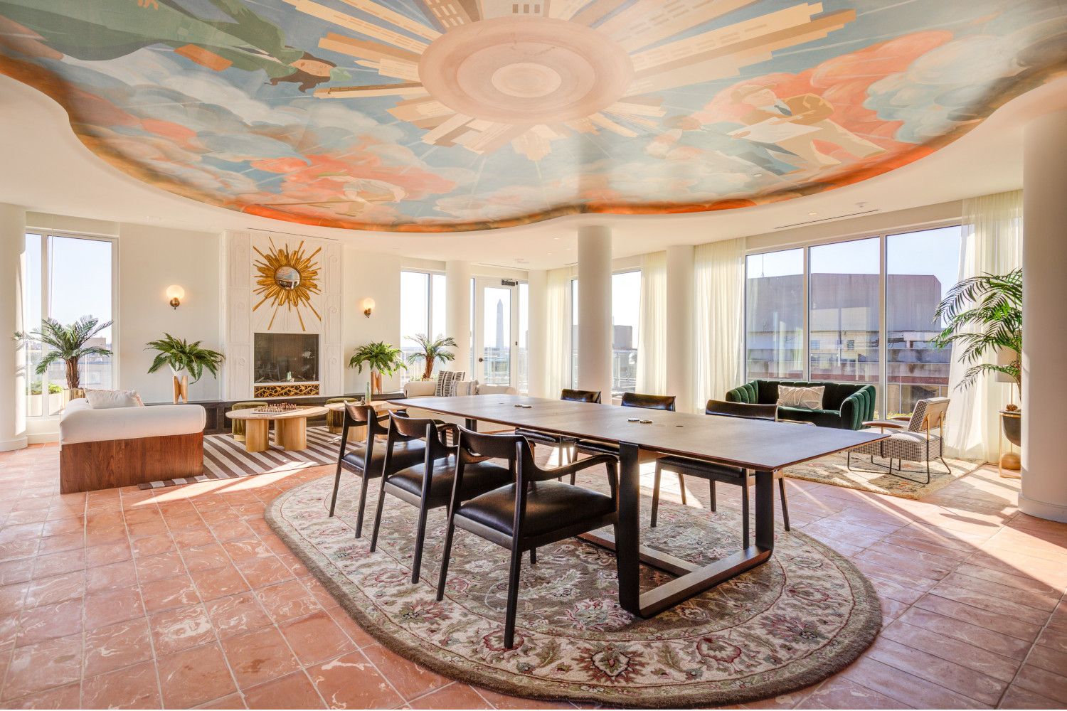 Our rooftop lounge is idea for remote working and taking in monumental views.